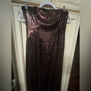 Retrofete Brown Sequin Evening Dress. Size Small